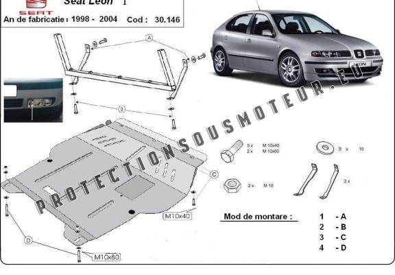 Cache sous moteur et de la boîte de vitesse Seat Leon Mk1