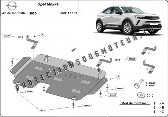 Cache sous moteur et de la boîte de vitesse Opel Mokka B