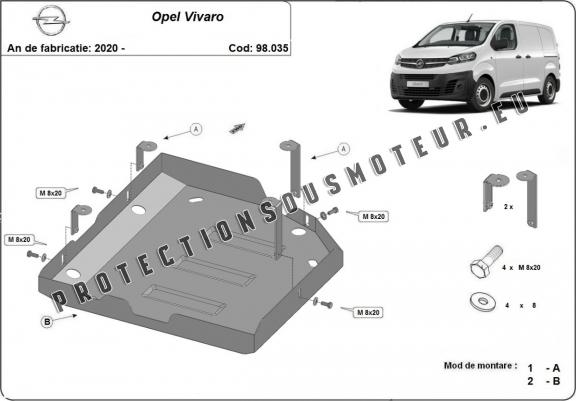 Cache de protection réservoir AdBlue Opel Vivaro C 