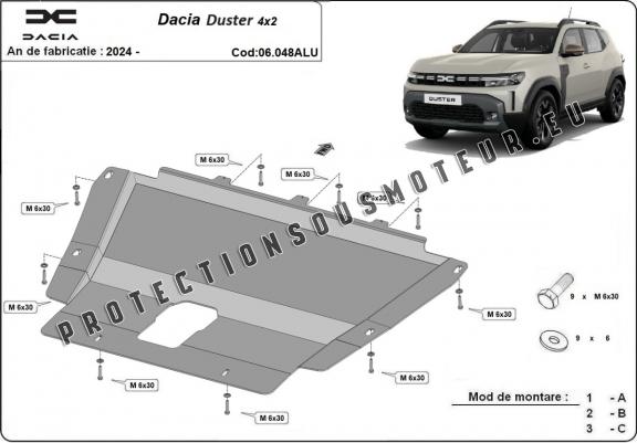 Cache sous moteur et de la boîte de vitesse en aluminium Dacia Duster 4x2 +4x4