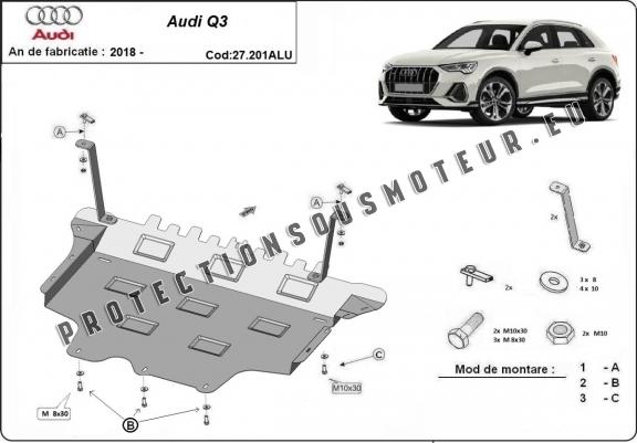 Cache sous moteur et de la boîte de vitesse en aluminium Audi Q3 