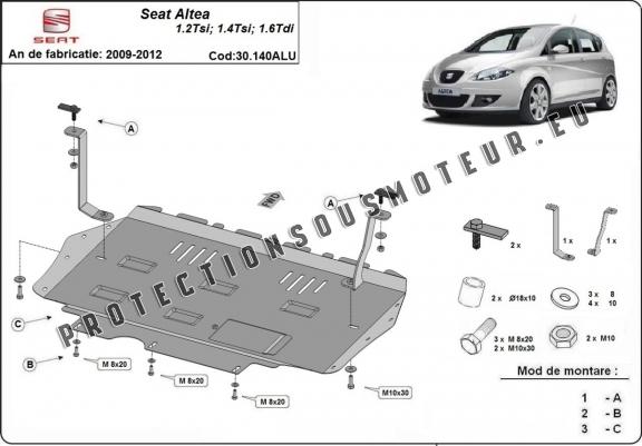 Cache sous moteur et de la boîte de vitesse en aluminium Seat Altea