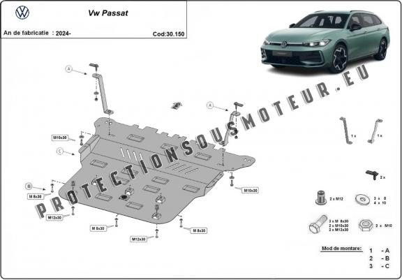 Cache sous moteur et de la boîte de vitesse VW Passat 