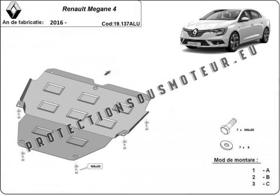 Cache sous moteur et de la boîte de vitesse en aluminium Renault Megane IV