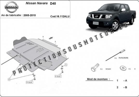 Cache sous moteur et de la boîte de vitesse Nissan Navara