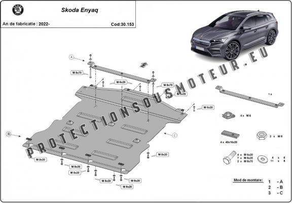 Cache sous moteur et de la boîte de vitesse Skoda Enyaq