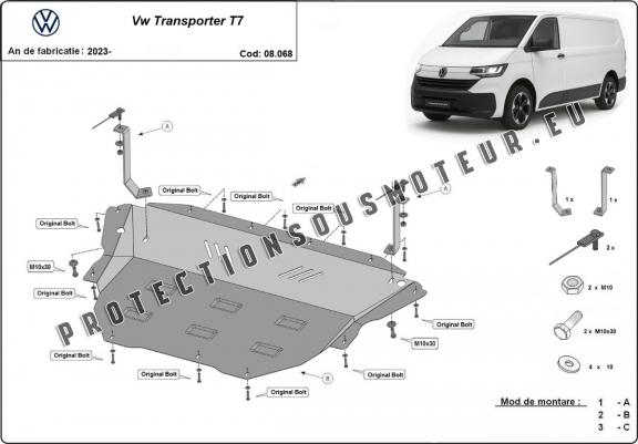 Cache sous moteur et de la boîte de vitesse Volkswagen Transporter T7 Van