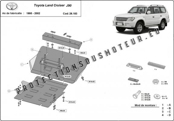 Cache sous moteur et de la radiateur Toyota Land Cruiser J90 / J95