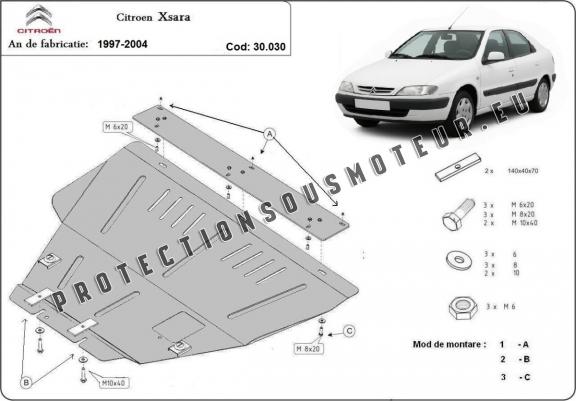Cache sous moteur et de la boîte de vitesse Citroen Xsara