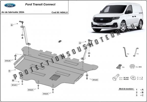 Cache sous moteur et de la boîte de vitesse Ford Transit Connect - Aluminium