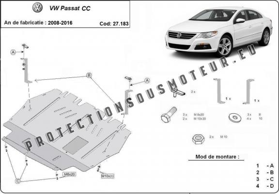 Cache sous moteur et de la boîte de vitesse VW Passat CC