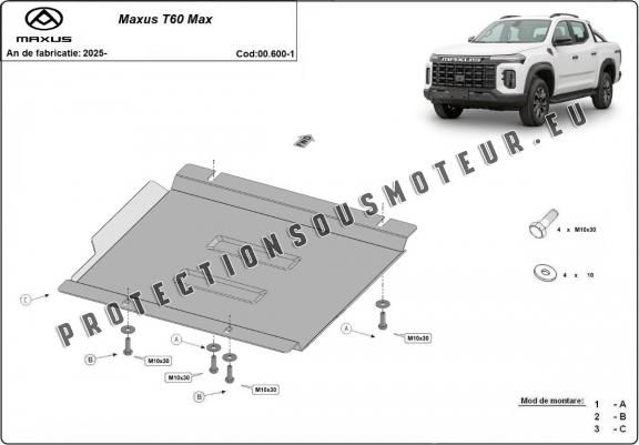 Cache de protection de la boîte de vitesse Maxus T60 Max