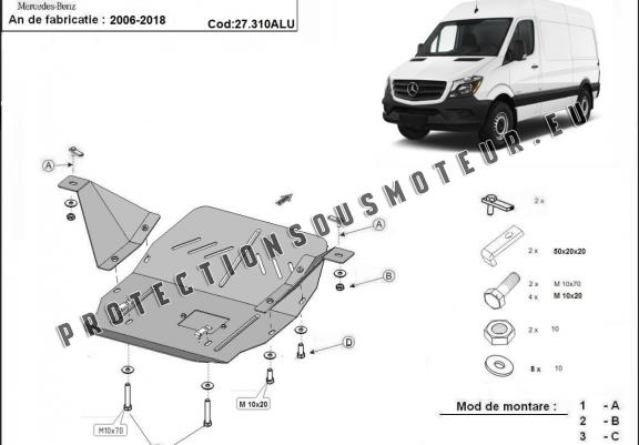 Cache sous moteur et de la boîte de vitesse en aluminium Mercedes Sprinter
