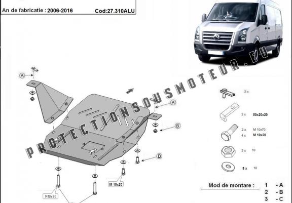 Cache sous moteur et de la boîte de vitesse en aluminium Volkswagen Crafter