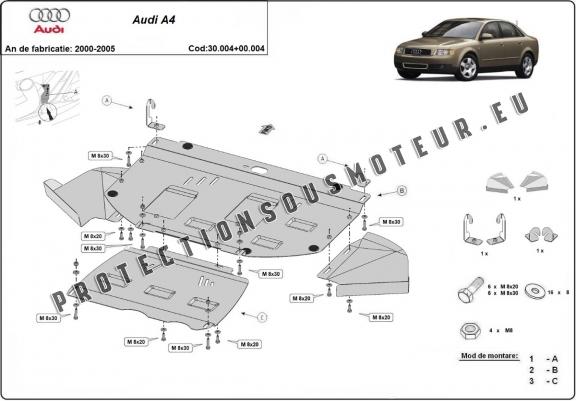 Cache sous moteur Audi A4 B6 - forfait promotionnel - diesel