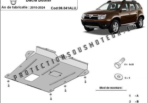Cache sous moteur et de la boîte de vitesse en aluminium Dacia Duster 