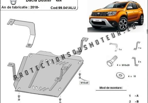 Cache de protection de réservoir Dacia Duster - Aluminium