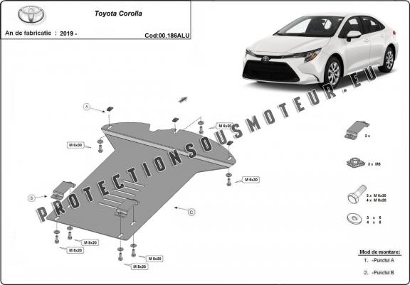 Protection convertisseur catalytique/cat lock  en aluminium Toyota Corolla