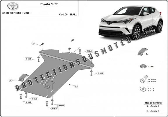 Protection convertisseur catalytique/cat lock  en aluminium Toyota C-HR