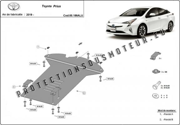 Protection convertisseur catalytique/cat lock  en aluminium Toyota Prius