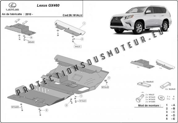 Cache Sous Moteur Lexus GX460 Lexus GX460 - Aluminium