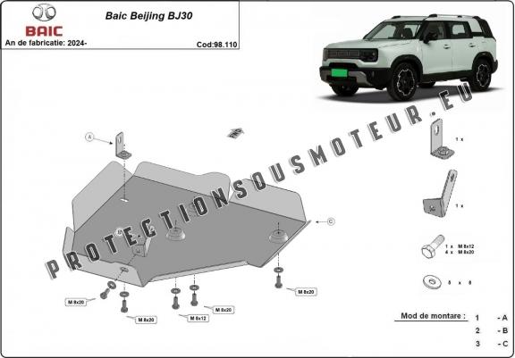 Cache de protection du différentiel Baic Beijing BJ30