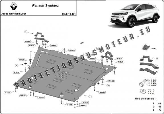 Cache sous moteur et de la boîte de vitesse Renault Symbioz 
