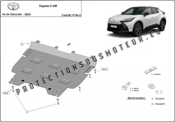 Cache sous moteur et de la boîte de vitesse Toyota C-HRAluminium
