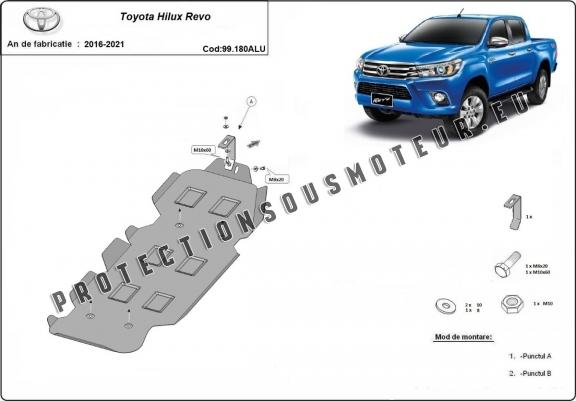 Cache de protection de réservoir Toyota Hilux Revo- Aluminium