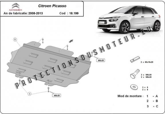Cache sous moteur et de la boîte de vitesse Citroen C4 Picasso